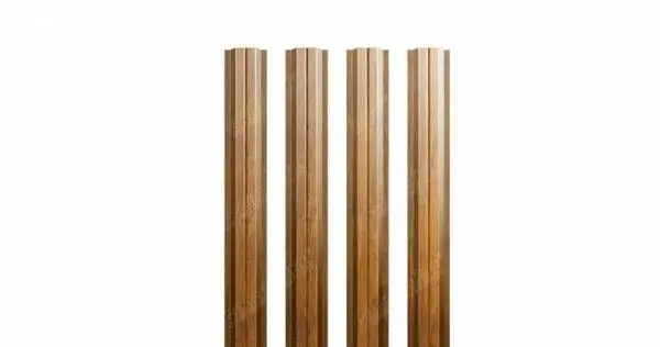 Штакетник металлический Grand Line (Гранд Лайн), П-образный, Print dp 0.5, цвет Golden Wood (Золотой дуб) Grand Line