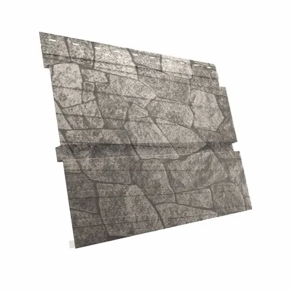 Металлический сайдинг Гранд Лайн / Grand Line профиль Квадро Брус, Print 0.45, цвет Fine Stone (Камень) Grand Line