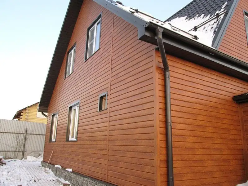 Металлический сайдинг Гранд Лайн / Grand Line профиль Блок-хаус, Print dp 0.45, цвет Golden Wood (Золотой дуб) Grand Line подробное изображение