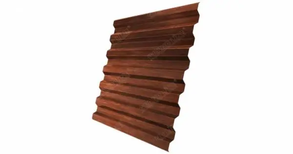 Профнастил С21R Гранд Лайн / Grand Line 0,45 Print Zn 140, цвет Cherry Wood (Бразильская вишня) Grand Line