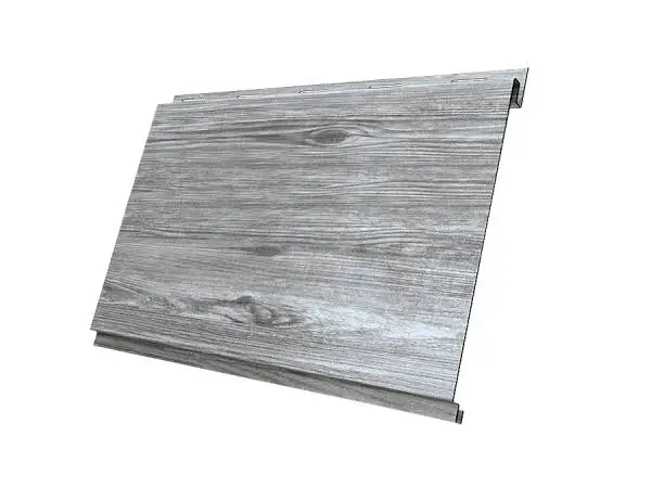 Металлический сайдинг Гранд Лайн / Grand Line профиль Вертикаль, Print РФ 0.45, цвет Silver Wood (Серебряное дерево) Grand Line