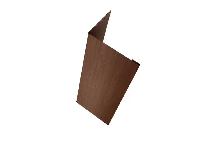 Нащельник 25х35 жалюзи (для калиток и ворот) Grand Line Milan,Tokyo, 0,45 Print Elite, Choco wood Grand Line