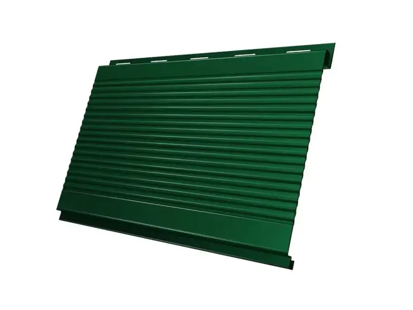 Металлический сайдинг Гранд Лайн / Grand Line профиль Вертикаль, Velur 0.5, цвет Ral 6005 (зеленый мох) Grand Line подробное изображение