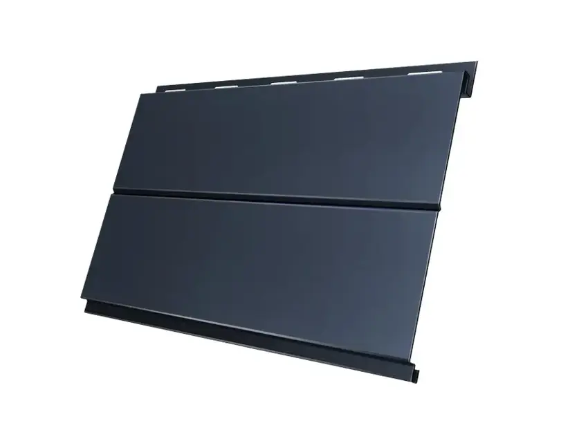 Металлический сайдинг Гранд Лайн / Grand Line профиль Вертикаль, GreenCoat Pural Matt 0.5, цвет RR 23 темно-серый (RAL 7024) Grand Line подробное изображение