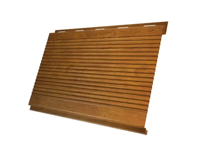 Металлический сайдинг Гранд Лайн / Grand Line профиль Вертикаль, Print РФ 0.45, цвет Golden Wood (Золотой дуб) Grand Line подробное изображение