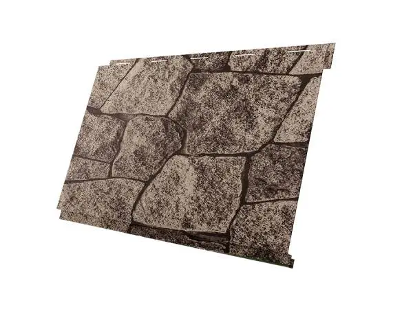 Металлический сайдинг Гранд Лайн / Grand Line профиль Вертикаль, Print 0.45, цвет King Stone (Королевский камень) Grand Line