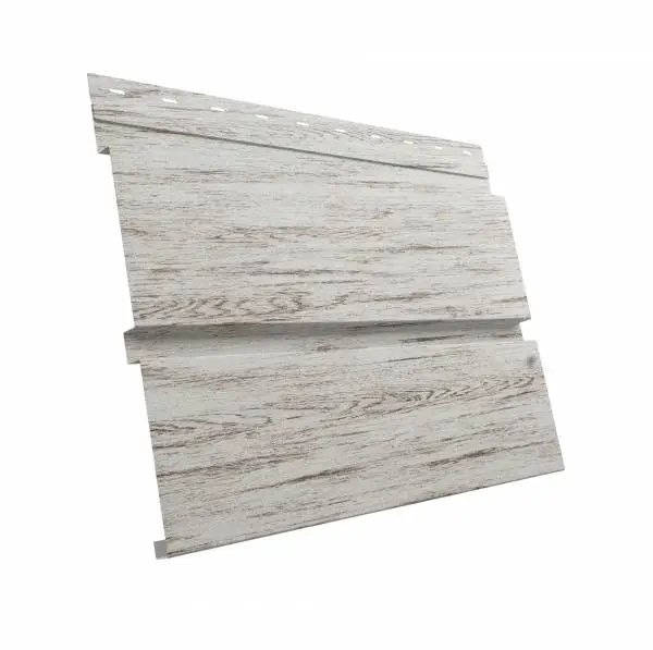 Металлический сайдинг Гранд Лайн / Grand Line профиль Квадро Брус, Print 0.45, цвет Snow Wood (Снежное дерево) Grand Line