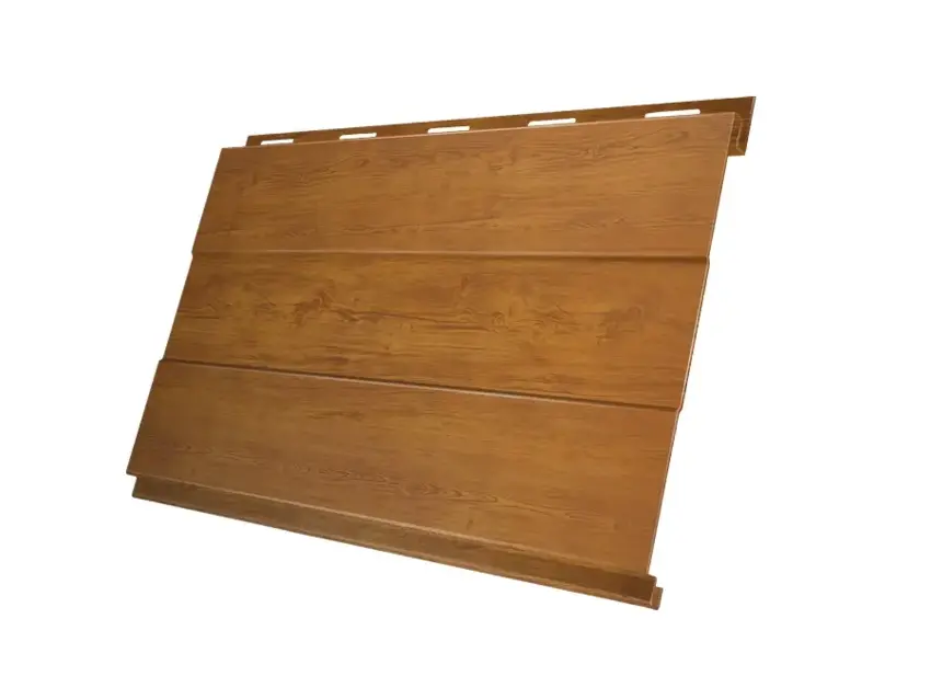 Металлический сайдинг Гранд Лайн / Grand Line профиль Вертикаль, Print РФ 0.45, цвет Golden Wood (Золотой дуб) Grand Line подробное изображение