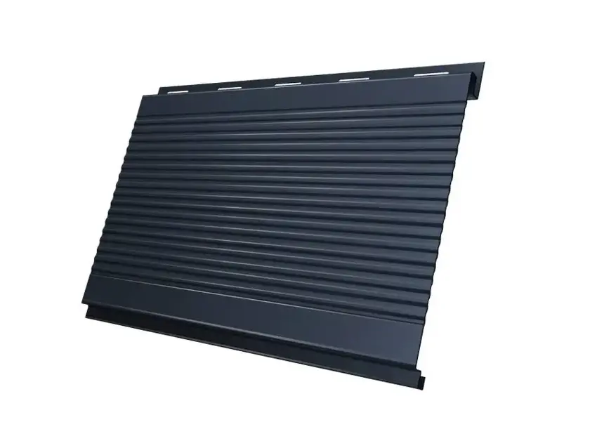 Металлический сайдинг Гранд Лайн / Grand Line профиль Вертикаль, Satin 0.5, цвет Ral 7024 (мокрый асфальт) Grand Line подробное изображение