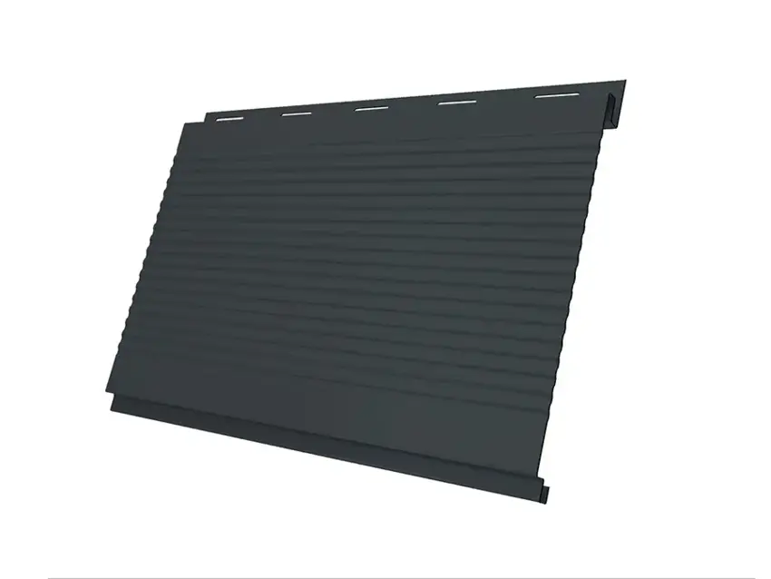 Металлический сайдинг Гранд Лайн / Grand Line профиль Вертикаль, GreenCoat Pural Matt 0.5, цвет RR 2H3 антрацитово-серый (RAL 7016) Grand Line подробное изображение