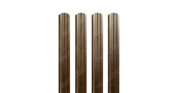 Штакетник металлический Grand Line (Гранд Лайн), М-образный фигурный, Print 0.5, цвет Antique Wood (Античный дуб) Grand Line