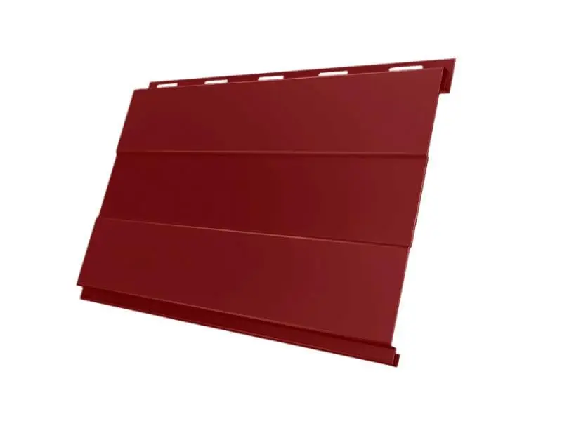 Металлический сайдинг Гранд Лайн / Grand Line профиль Вертикаль, GreenCoat Pural 0.5, цвет RR 29 красный (RAL 3009) Grand Line подробное изображение