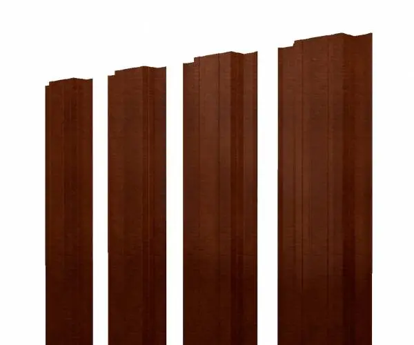 Штакетник металлический Grand Line (Гранд Лайн), прямоугольный, Print dp 0.45, цвет Antique Wood (Античный дуб) Grand Line