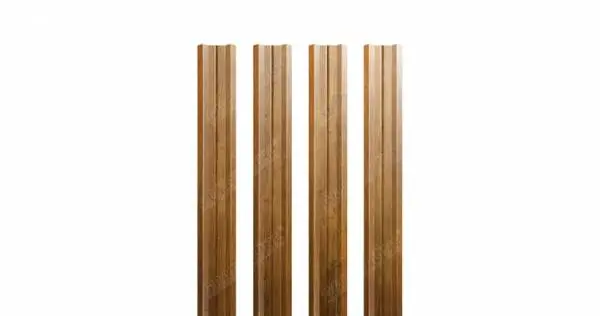 Штакетник металлический Grand Line (Гранд Лайн), М-образный, Print dp 0.5, цвет Golden Wood (Золотой дуб) Grand Line