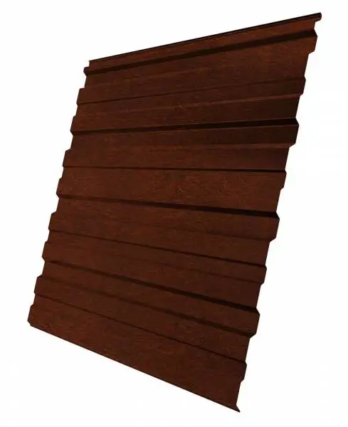 Профнастил С10R Гранд Лайн / Grand Line 0,45 Print Zn 140, цвет Cherry Wood (Бразильская вишня) Grand Line