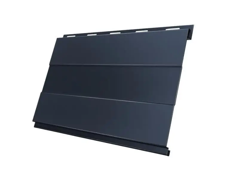 Металлический сайдинг Гранд Лайн / Grand Line профиль Вертикаль, GreenCoat Pural Matt 0.5, цвет RR 23 темно-серый (RAL 7024) Grand Line подробное изображение