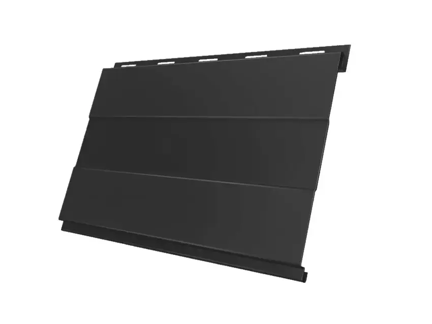 Металлический сайдинг Гранд Лайн / Grand Line профиль Вертикаль, Satin 0.5, цвет Ral 9005 (черный янтарь) Grand Line подробное изображение
