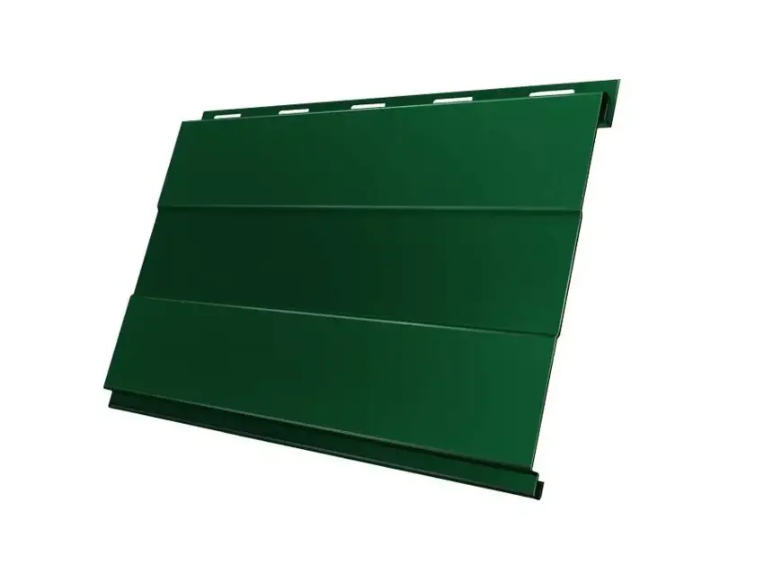 Металлический сайдинг Гранд Лайн / Grand Line профиль Вертикаль, Velur 0.5, цвет Ral 6005 (зеленый мох) Grand Line подробное изображение