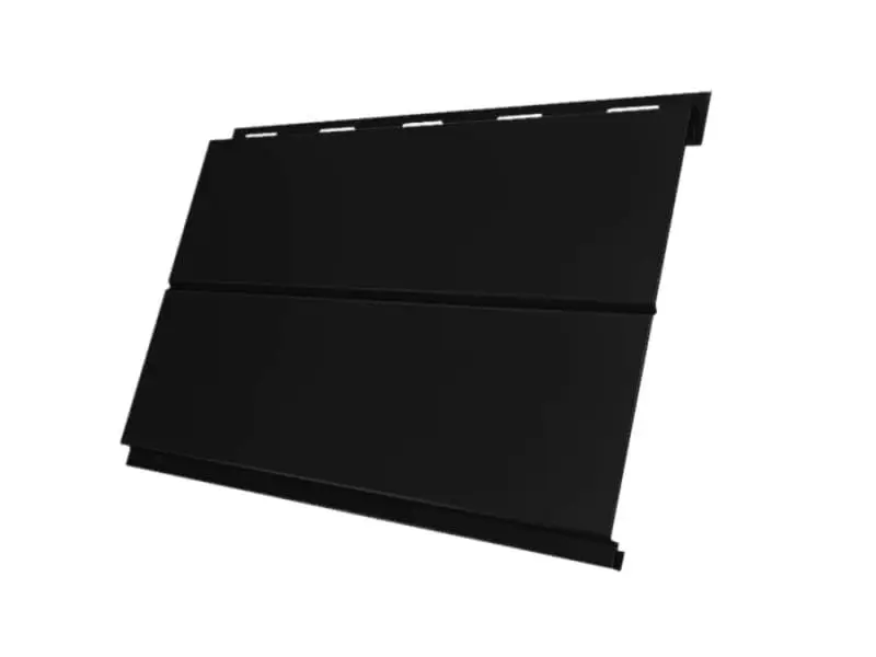 Металлический сайдинг Гранд Лайн / Grand Line профиль Вертикаль, GreenCoat Pural Matt 0.5, цвет RR 33 черный (RAL 9005) Grand Line подробное изображение
