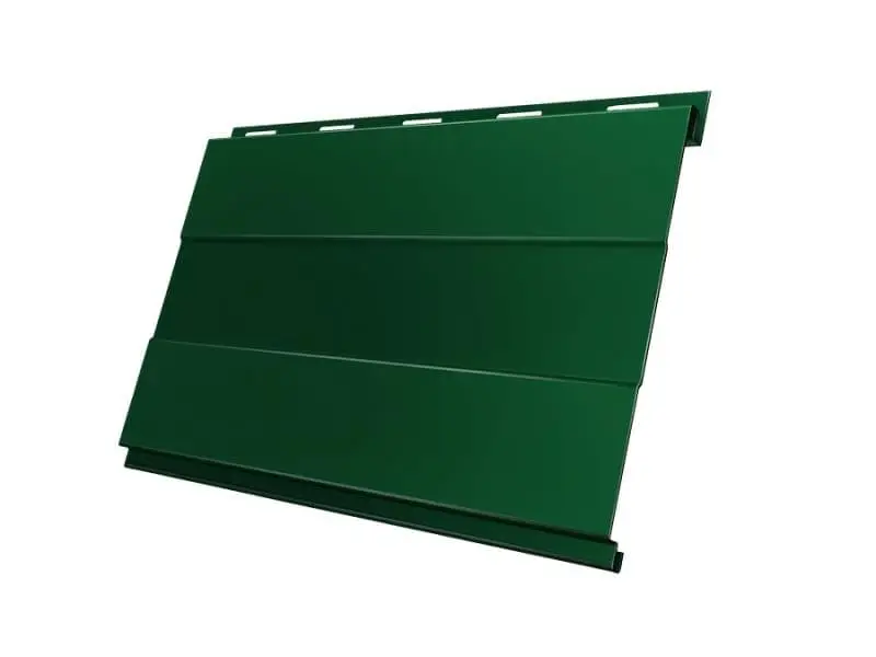Металлический сайдинг Гранд Лайн / Grand Line профиль Вертикаль, Quarzit 0.5, цвет Ral 6005 (зеленый мох) Grand Line подробное изображение