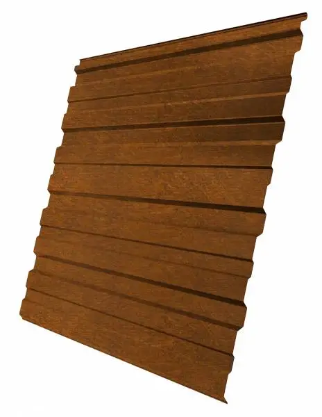 Профнастил С10R Гранд Лайн / Grand Line 0,45 Print Zn 140, цвет Golden Wood (Золотой дуб) Grand Line