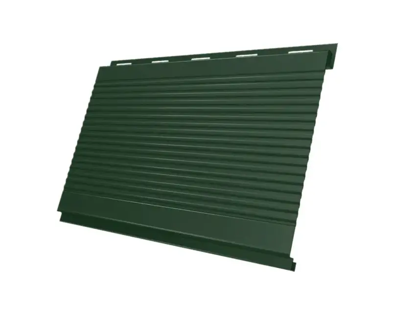 Металлический сайдинг Гранд Лайн / Grand Line профиль Вертикаль, GreenCoat Pural 0.5, цвет RR 11 темно-зеленый (RAL 6020) Grand Line подробное изображение