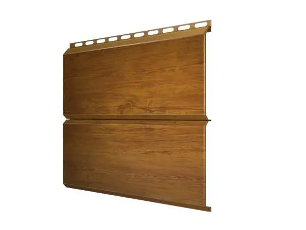Металлический сайдинг Гранд Лайн / Grand Line профиль ЭкоБрус, Print dp 0.45, цвет Golden Wood (Золотой дуб) Grand Line
